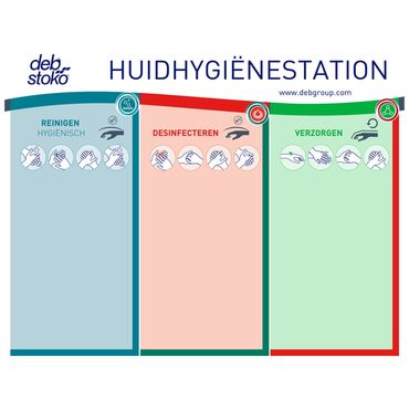 Huidhygiënestation 3-stappen paneel Protect/Desinfect/Care 569x455mm type SHYCTR1